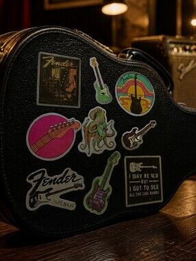Fender Guitar Stickers 9pc Classic Rock Jazz Bass Musician Vinyl Decal Pack Gift